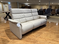 3-zits bank, beige leer, elektrisch verstelbare relaxfunctie - afbeelding 1 van  6