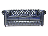 3-zits bank chesterfield, brighton, blauw - afbeelding 1 van  4