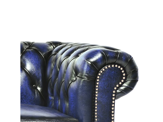 3-zits bank chesterfield, brighton, blauw - afbeelding 3 van  4