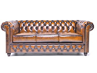 3-zits bank chesterfield, brighton, bruin - afbeelding 1 van  5