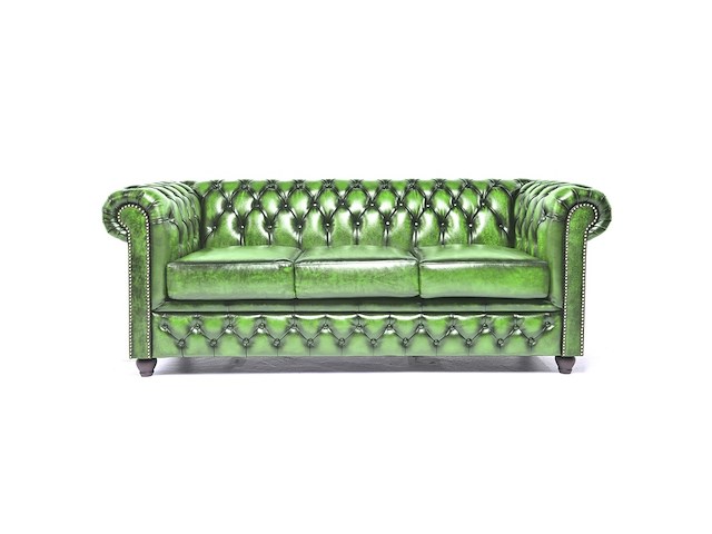 3-zits bank chesterfield, brighton, groen - afbeelding 1 van  4