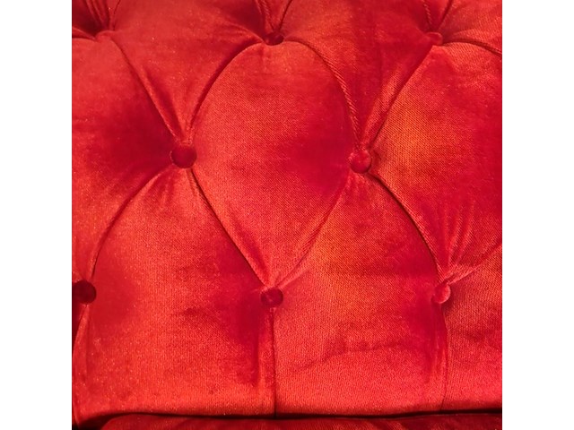 3-zits bank chesterfield, brighton, rood - afbeelding 2 van  5