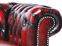 3-zits bank chesterfield, brighton, rood - afbeelding 3 van  5