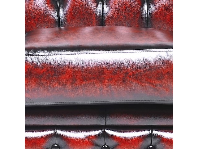 3-zits bank chesterfield, brighton, rood - afbeelding 4 van  5