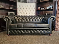 3-zits bank chesterfield, brighton, zwart - afbeelding 2 van  6