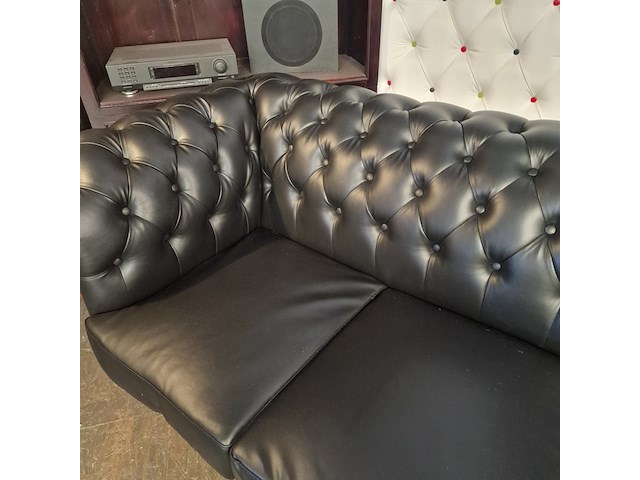3-zits bank chesterfield, brighton, zwart - afbeelding 6 van  6