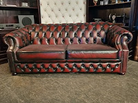 3-zits bank chesterfield, charleston, rood - afbeelding 1 van  6