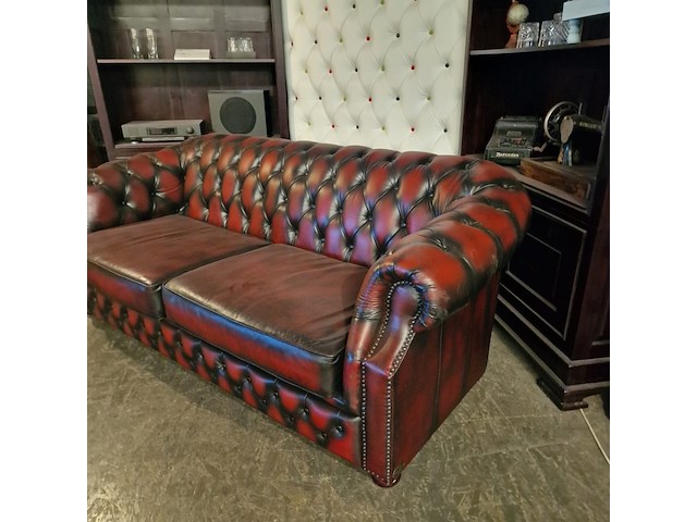 3-zits bank chesterfield, charleston, rood - afbeelding 2 van  6