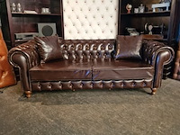 3-zits bank chesterfield, chesterfield, bruin - afbeelding 1 van  5