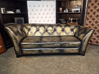 3-zits bank chesterfield, chesterfield, goud - afbeelding 1 van  7