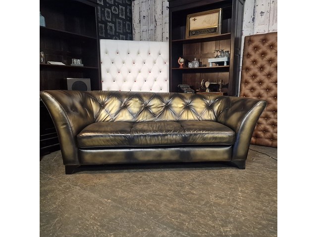 3-zits bank chesterfield, chesterfield, goud - afbeelding 2 van  7