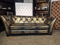 3-zits bank chesterfield, chesterfield, goud - afbeelding 2 van  7