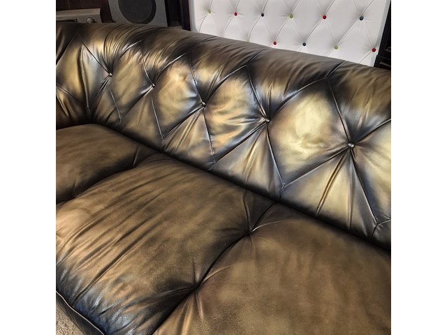 3-zits bank chesterfield, chesterfield, goud - afbeelding 6 van  7