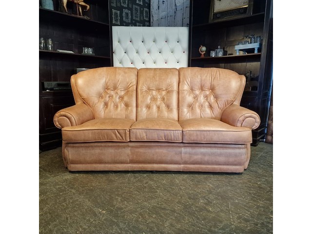 3-zits bank chesterfield, haeck, zalm - afbeelding 1 van  6