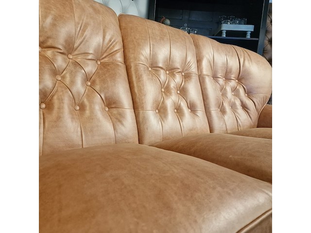 3-zits bank chesterfield, haeck, zalm - afbeelding 4 van  6