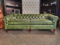 3-zits bank chesterfield, hampton, groen - afbeelding 1 van  4