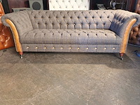 3-zits bank chesterfield, harris tweed, grijs - afbeelding 1 van  4