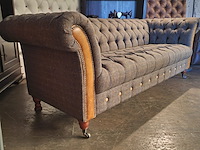 3-zits bank chesterfield, harris tweed, grijs - afbeelding 3 van  4
