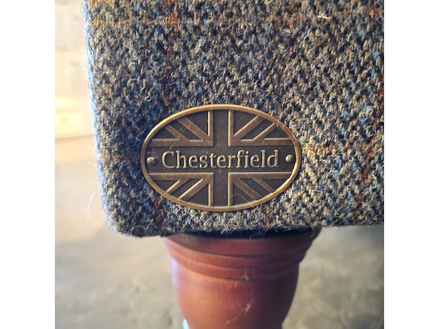 3-zits bank chesterfield, harris tweed, grijs - afbeelding 4 van  4