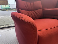 3-zits bank, rood ecoleder, elektrisch verstelbare relaxfunctie - afbeelding 5 van  6