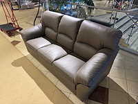 3-zits bank, taupe leer, houten poten - afbeelding 5 van  5