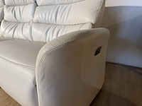 3-zits bank, wit leder, elektrisch verstelbaar - afbeelding 4 van  4
