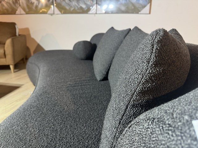 3-zits organische bank, antraciet, bouclé stof - afbeelding 4 van  4