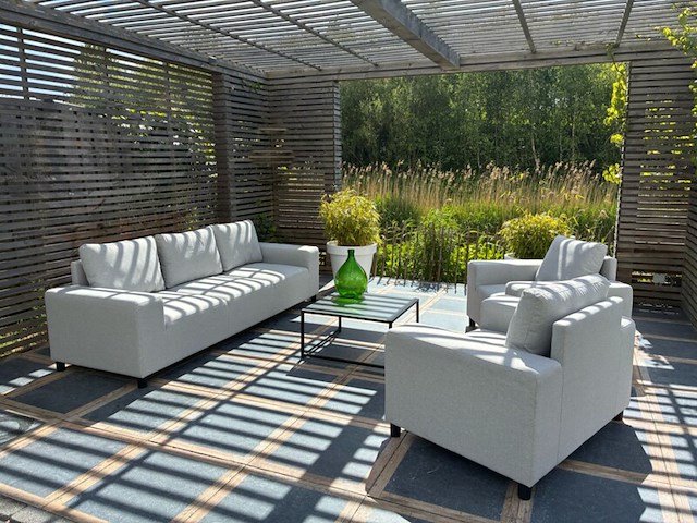 3-zitsbank & fauteuil allweather, lazio & marche, light grey, 2026 - afbeelding 1 van  4