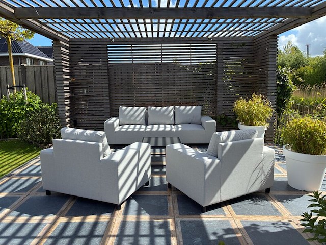 3-zitsbank & fauteuil allweather, lazio & marche, light grey, 2026 - afbeelding 2 van  4