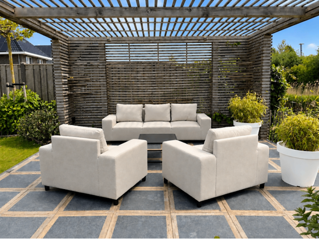3-zitsbank & fauteuil allweather, lazio & marche, light grey, 2026 - afbeelding 4 van  4