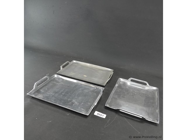 3 zware verzilverde schalen - afbeelding 1 van  5