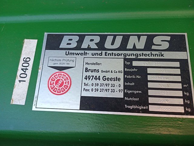 30 m³ haakarm afzetcontainer, bruns, as 6522, groen, 2014 - afbeelding 7 van  11