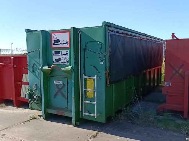 30 m³ haakarm afzetcontainer, bruns, as 6522 sb, groen, 2014 - afbeelding 1 van  7