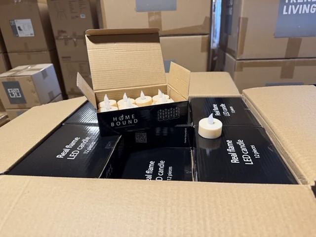 30 sets van 12 stuks led waxine lichtjes inclusief batterij homebound, soft pink - afbeelding 1 van  6