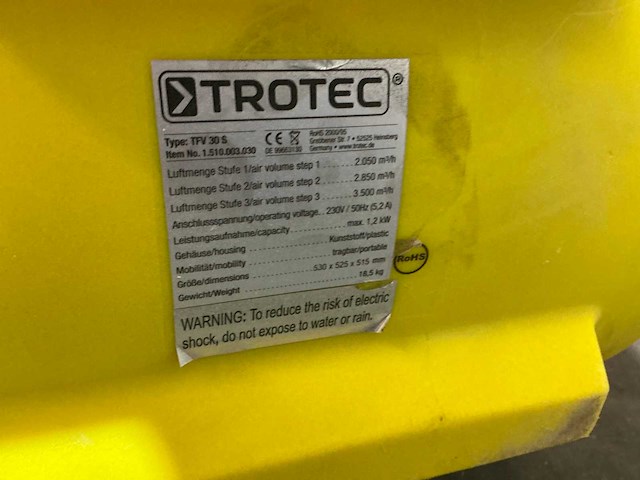 30 trotec tfv30s ventilator - afbeelding 5 van  5