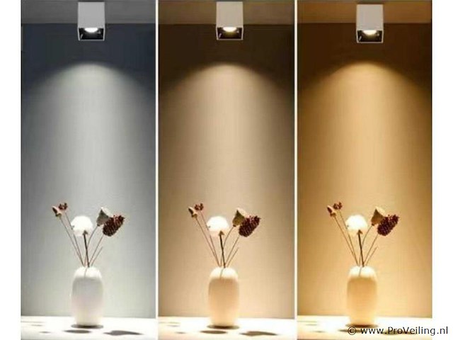 30 x downlight fitting – opbouwarmatuur – gu10 – vierkant – wit/bruin - afbeelding 2 van  4