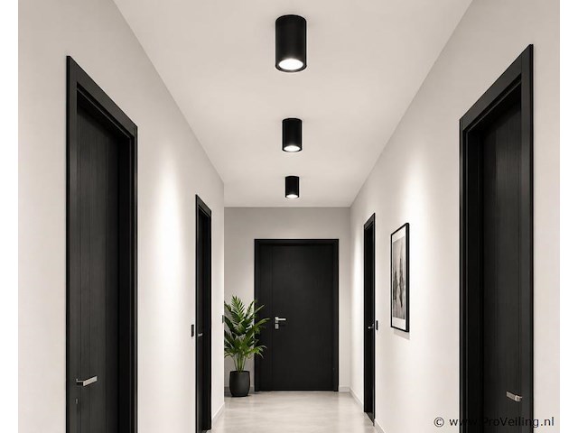 30 x led opbouw spot 5w – 4200k neutraal wit - zwart – ip20 – sandra-5/xl - afbeelding 1 van  5