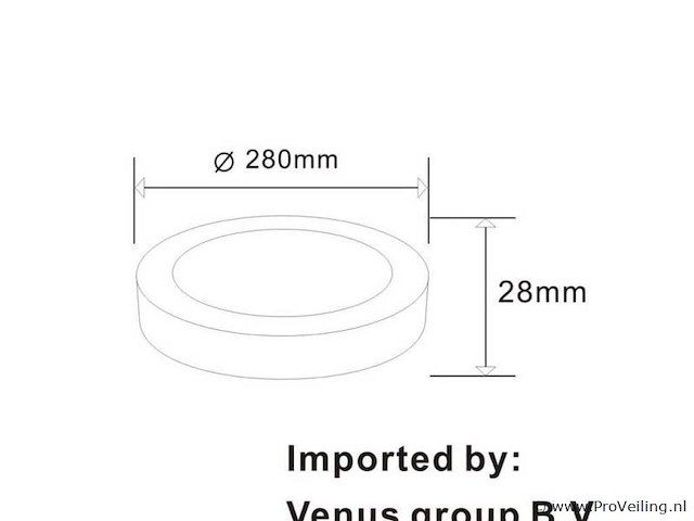 30 x led paneel – rond opbouw – 30w – 6500k koud wit – ip20 - afbeelding 3 van  4