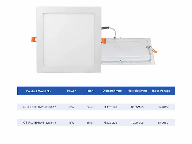 30 x led paneel – vierkant inbouw – 18w – 3000k warm wit – ip20 - afbeelding 4 van  4