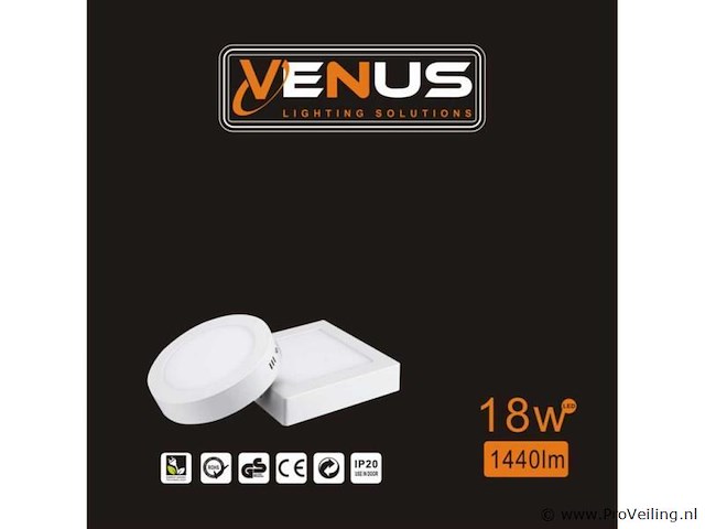 30 x led paneel – vierkant opbouw – 18w – 3000k warm wit – ip20 - afbeelding 3 van  4