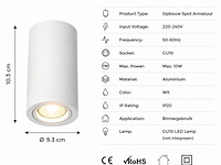 30 x opbouw spot armatuur – gu10 – wit – ip20 – frezya-r - afbeelding 3 van  5