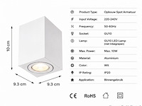30 x opbouw spot armatuur – gu10 – wit – ip20 – frezya-s - afbeelding 4 van  5