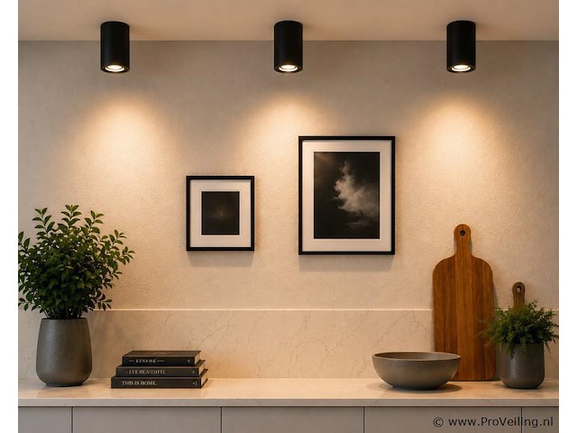 30 x opbouw spot armatuur – gu10 – zwart – ip20 – frezya-r - afbeelding 1 van  5