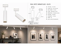 30 x rail spot armatuur – gu10 – wit – ip20 – londra-g - afbeelding 5 van  5