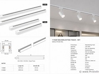 30 x railverlichting track – 1 fase – 1 meter – wit - lighting track - afbeelding 4 van  5
