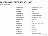 30 x railverlichting track – 1 fase – 1 meter – wit - lighting track - afbeelding 5 van  5