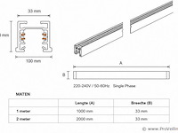 30 x railverlichting track – 1 fase – 2 meter – wit - lighting track - afbeelding 2 van  5