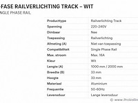 30 x railverlichting track – 1 fase – 2 meter – wit - lighting track - afbeelding 5 van  5