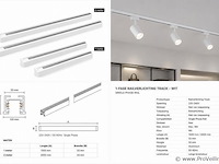 30 x railverlichting track – 1 fase – 2 meter – wit - lighting track - afbeelding 4 van  5