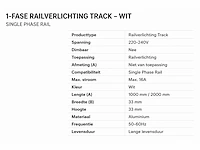 30 x railverlichting track – 1 fase – 2 meter – wit - lighting track - afbeelding 5 van  5